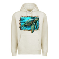 Oatmeal Heather sea turtle with background Premium Hoodie - Artiststas