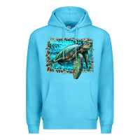 Ocean Blue sea turtle with background Premium Hoodie - Artiststas