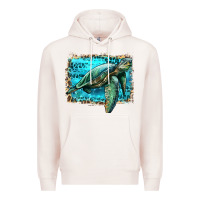 Sea Turtle With Background Premium Hoodie | Teevron