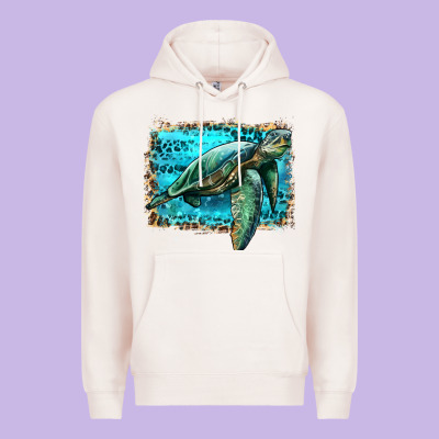 Sea Turtle With Background Premium Hoodie Designed By Artiststas