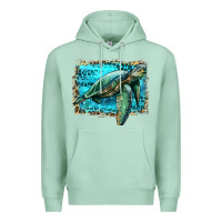 Seafoam sea turtle with background Premium Hoodie - Artiststas