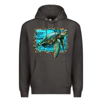 Smoke sea turtle with background Premium Hoodie - Artiststas
