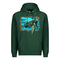 Sports Green sea turtle with background Premium Hoodie - Artiststas