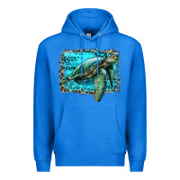 True Royal sea turtle with background Premium Hoodie - Artiststas