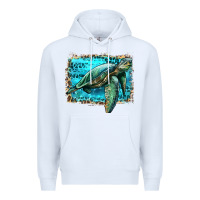 White sea turtle with background Premium Hoodie - Artiststas