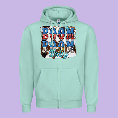 Boom Boom Baby Zipper Hoodie Designed By Jahusdesignshop