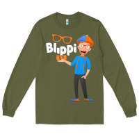 Army Green Kids Cartoon Blippis funny Long Sleeve Tee - maiPhamDesign