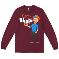 Burgundy Kids Cartoon Blippis funny Long Sleeve Tee - maiPhamDesign