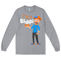 Heather Grey Kids Cartoon Blippis funny Long Sleeve Tee - maiPhamDesign