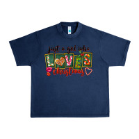 Navy Just A Girl Who Loves Christmas Urban Heavy Tee - FaDigitalArtStudio