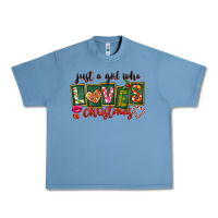 Pebble Blue Just A Girl Who Loves Christmas Urban Heavy Tee - FaDigitalArtStudio