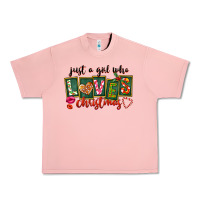 Salmon Just A Girl Who Loves Christmas Urban Heavy Tee - FaDigitalArtStudio