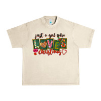 Sandshell Just A Girl Who Loves Christmas Urban Heavy Tee - FaDigitalArtStudio