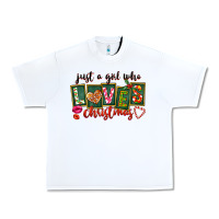 White Just A Girl Who Loves Christmas Urban Heavy Tee - FaDigitalArtStudio