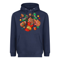 Navy Christmas black girl sneakers Heavyweight Hoodie - RanaPortraitStore