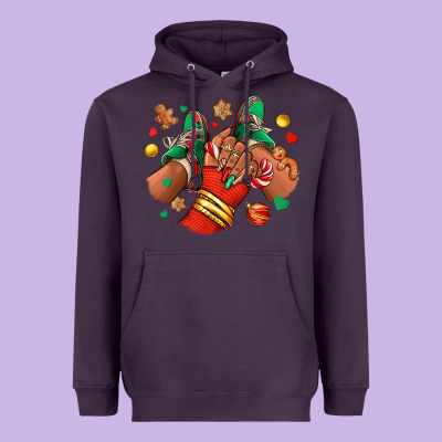 Christmas Black Girl Sneakers Heavyweight Hoodie Designed By Ranaportraitstore