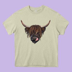 Black Highland Cow Heavy Core Tee Designed By Ranaportraitstore