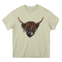 Mossy Black highland cow Heavy Core Tee - RanaPortraitStore