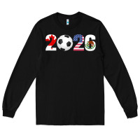 Black North America 2026 Football  Canada USA Mexico Soccer Long Sleeve Tee - maiPhamDesign