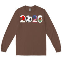 Chestnut North America 2026 Football  Canada USA Mexico Soccer Long Sleeve Tee - maiPhamDesign