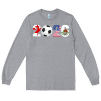 Heather Grey North America 2026 Football  Canada USA Mexico Soccer Long Sleeve Tee - maiPhamDesign
