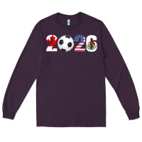 Plum North America 2026 Football  Canada USA Mexico Soccer Long Sleeve Tee - maiPhamDesign