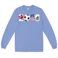 Colony Blue North America 2026 Football  Canada USA Mexico Soccer Long Sleeve Tee - maiPhamDesign