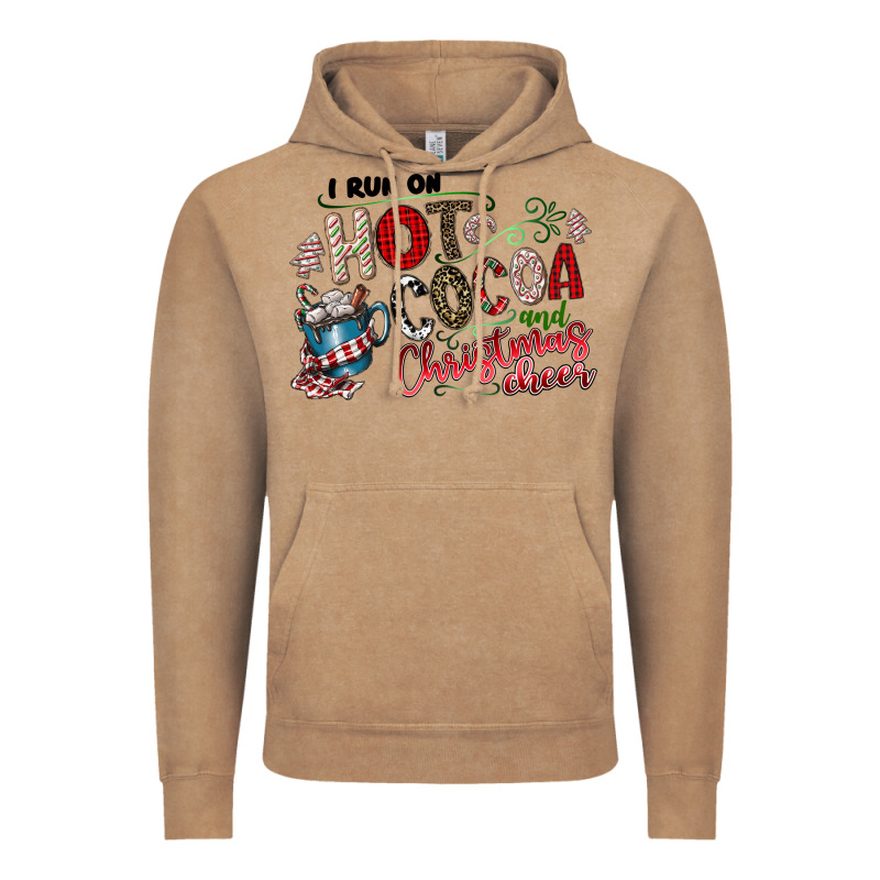 I Run Hot Cocoa And Christmas Cheer Vintage Hoodie by CowhideDigitalArt | Teevron