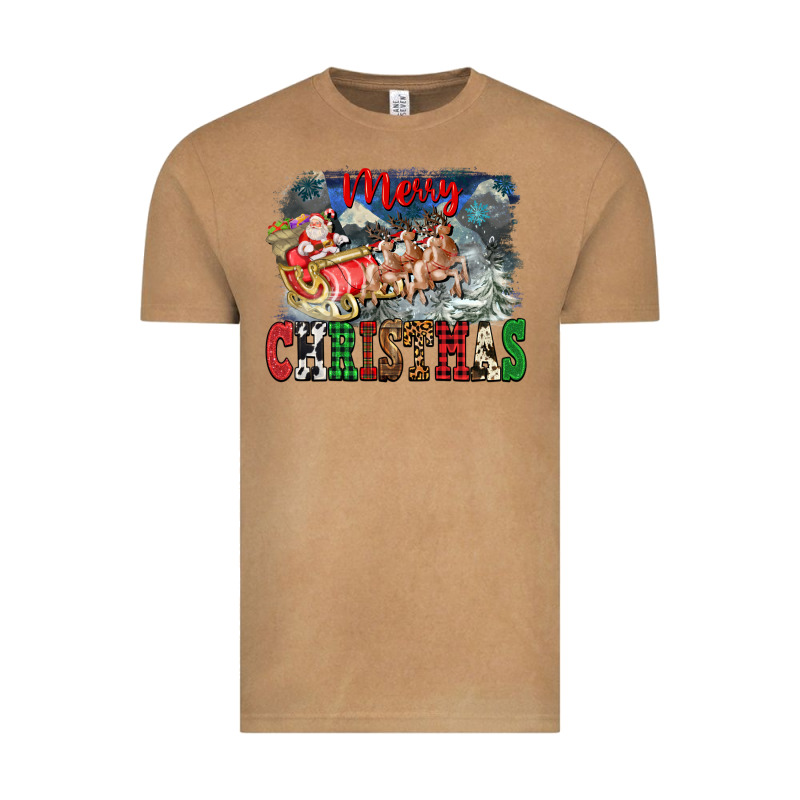 Merry Christmas Santa Sleigh Vintage Tee by FaDigitalArtStudio | Teevron