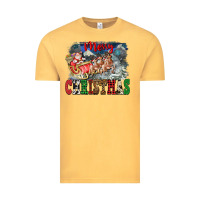 Vintage Mustard Merry Christmas Santa Sleigh Vintage Tee - FaDigitalArtStudio