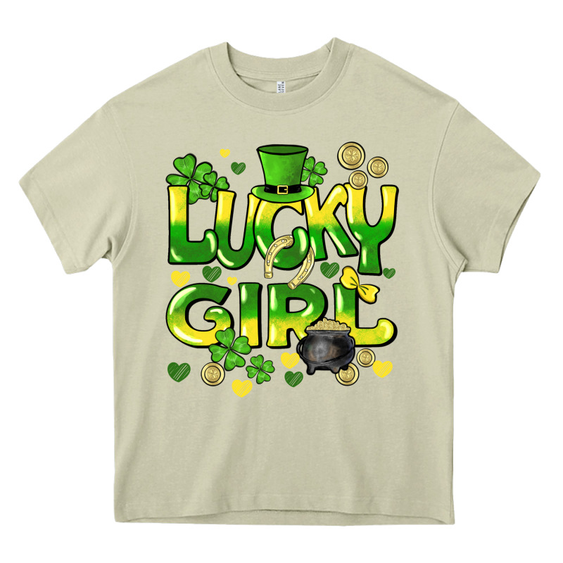 Lucky Girl St. Patricks Day Heavy Core Tee by HowdyJamesFarm | Teevron