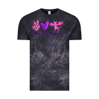 Cloud Black Peace Love Dragons Vintage Tee - RanaPortraitStore