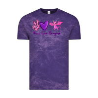 Cloud Purple Peace Love Dragons Vintage Tee - RanaPortraitStore