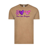 Vintage Coffee Peace Love Dragons Vintage Tee - RanaPortraitStore