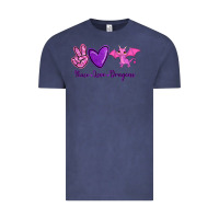 Vintage Denim Peace Love Dragons Vintage Tee - RanaPortraitStore