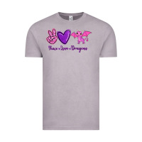 Vintage Zinc Peace Love Dragons Vintage Tee - RanaPortraitStore