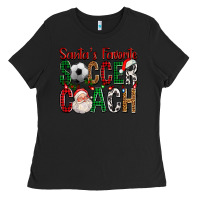 Black Santa's Favorite Soccer Coach For Christmas Ladies Tee - FaDigitalArtStudio