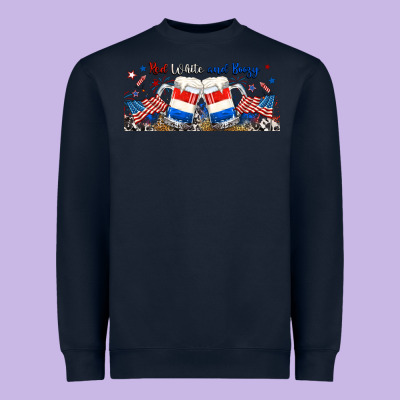 Red White And Boozy Libbey Glass Heavyweight Sweatshirt Designed By Ranaportraitstore