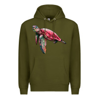 Army Green sea turtle pink glitter Premium Hoodie - Artiststas