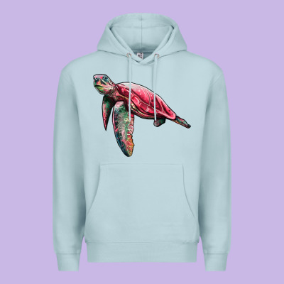 Sea Turtle Pink Glitter Premium Hoodie Designed By Artiststas