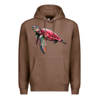 Chestnut sea turtle pink glitter Premium Hoodie - Artiststas