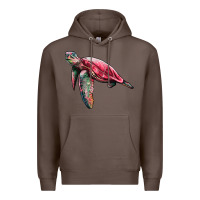 Coffee sea turtle pink glitter Premium Hoodie - Artiststas