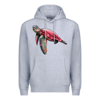 Heather Grey sea turtle pink glitter Premium Hoodie - Artiststas