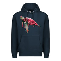 Navy sea turtle pink glitter Premium Hoodie - Artiststas