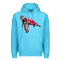 Ocean Blue sea turtle pink glitter Premium Hoodie - Artiststas