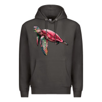 Smoke sea turtle pink glitter Premium Hoodie - Artiststas
