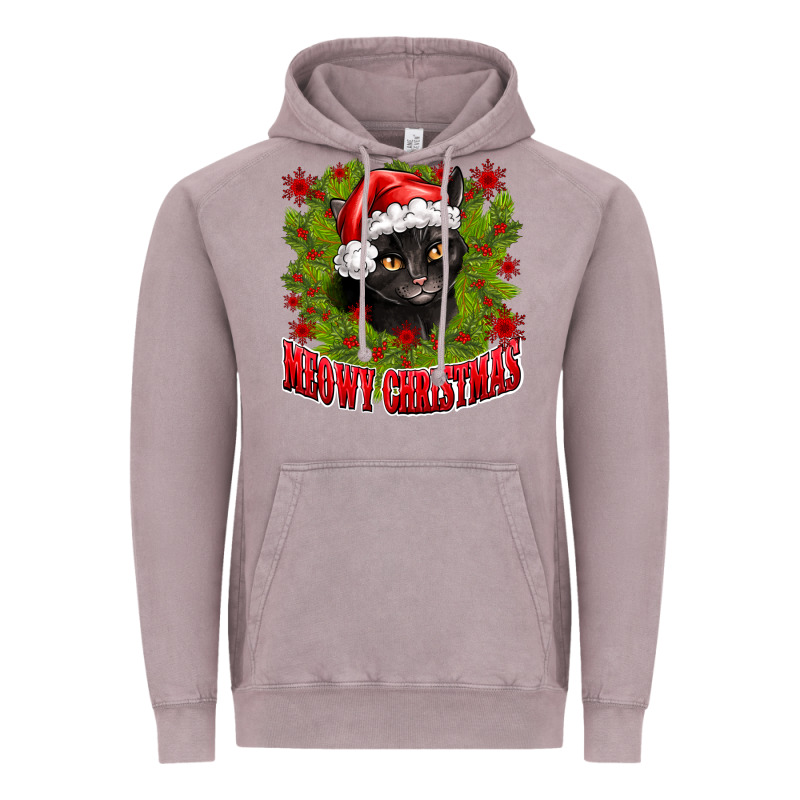 Meowy Christmas Vintage Hoodie by CowhideDigitalArt | Teevron