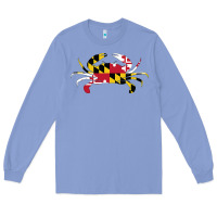 Colony Blue Maryland Crab State Pride Flag Long Sleeve Tee - maiPhamDesign