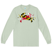 Matcha Maryland Crab State Pride Flag Long Sleeve Tee - maiPhamDesign
