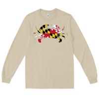 Mushroom Maryland Crab State Pride Flag Long Sleeve Tee - maiPhamDesign